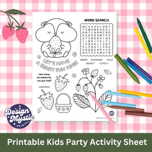 Printable Kids Activity Sheet - Strawberry