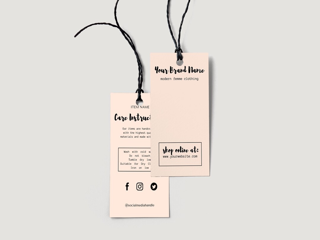 Editable Clothing Hang Tag Printable Clothing Tag Fashion - Etsy