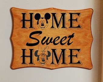 Disney Home Sweet Home Engraved Wood Sign