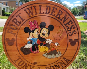 Fort Wilderness Camp Sign- Hand Painted Color - Disney