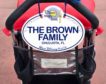 Disney Tinkerbell Stroller Full Color Acrylic Nametag Sign 10"