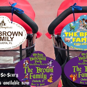 Disney Stroller Nametag Sign 10&quot; - Cast Member Name Tag Stroller Sign -** New Full Color Designs*