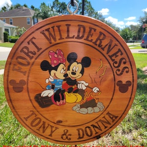 Fort Wilderness Camp Sign- Hand Painted Color - Disney