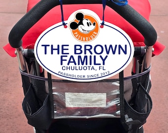 Disney Passholder Stroller Full Color Acrylic Nametag Sign 10"