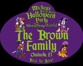 Mickey's Not So Scary Halloween Stroller Full Color Acrylic Nametag Sign 10"
