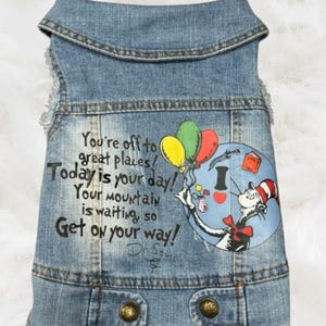 Personalized Dr. Seuss Denim Vest: New Rescue Dog Apparel