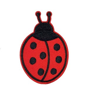 Embroidered Ladybug Iron On Patch: Good Luck Pet & Apparel Decor-Iron On/Hook and Latch
