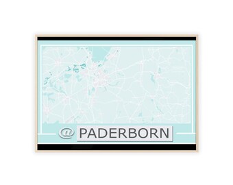 3 Color differences Map Posters with Persolization place and Text Wooden Frame matte/Satin