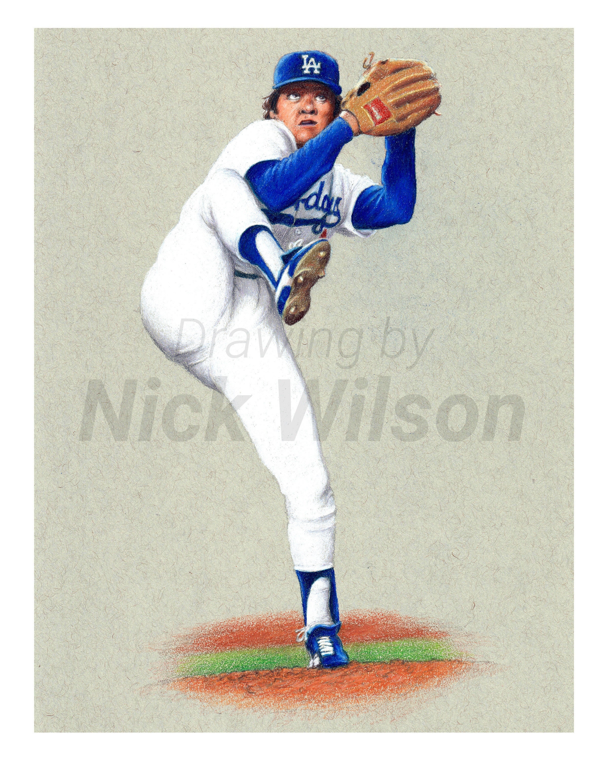 Fernando Valenzuela Colored Pencil Art Print