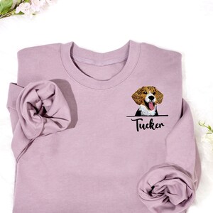 Custom Embroidered Dog face&name Sweatshirt,Custom Embroidered Pet Lover Sweater,Personalized Dog Hoodie, Custom Gifts For Dog Lovers