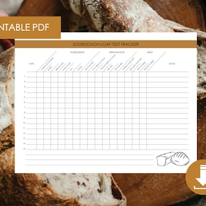 Sourdough Bread Loaf Test Tracker - 3 pages / Sourdough Recipe / Sourdough How-To / Bread Baking / Instant Download / PDF