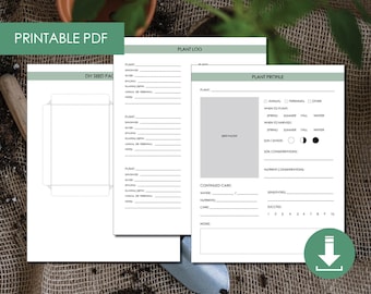 Plant Seed Starter Set Printable - 3 pages / Instant Download / PDF / Digital Download Garden Planner