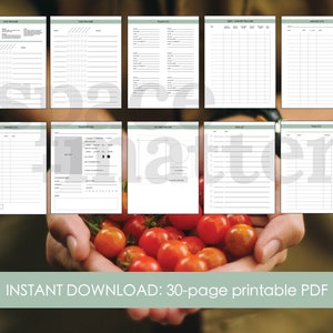 May include: A printable PDF planner with 30 pages, featuring a variety of checklists, trackers, and task lists. The pages are designed with a simple, minimalist aesthetic.
