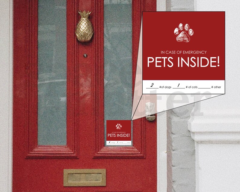 Pet Emergency Printables 2 Pages / Instant Download / PDF / Digital