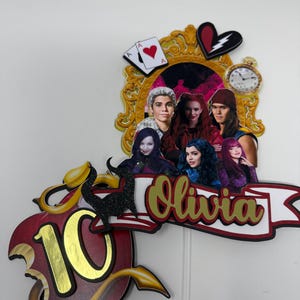 Custom villains Cake Topper / Maleficent Cake Topper/ Disney Personalized Red Rebel Cake Topper