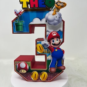Super Mario Birthday, Super Mario 3D Numbers and letters, Mario and Luigi birthday, Super Mario party decor, Super Mario party, Mario party