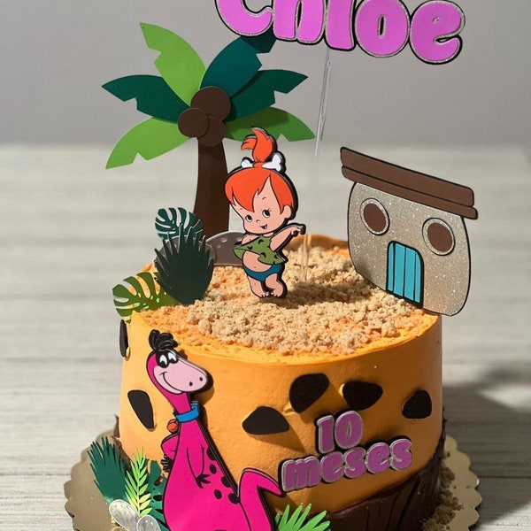 Pebbles cake topper, The Flintstones Theme Cake Topper