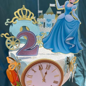 Décoration de gâteau Cendrillon / Décoration de fête de princesse / Décoration de gâteau inspirée de Cendrillon / Anniversaire de princesse
