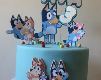 Adorno de pastel de Bluey y Bingo, cumpleaños de Bluey y Bingo, fiesta de  Bluey y Bingo -  México