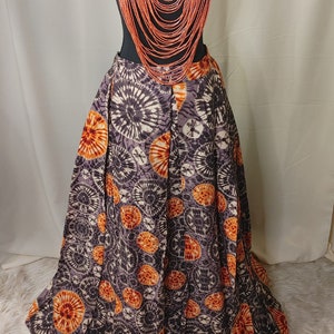 Nwamaka Ladies purple/orange flay skirt