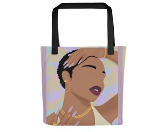 Afro Woman Tote Bag: Stylish Black Art Fashion Bag