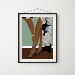 GRWM Art Print: Black Woman Fashion Illustration