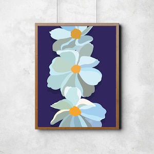 Purple Floral Art Print: Modern Botanical Wall Decor (Digital Download)