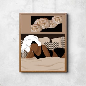 A Day Off Downloadable Print, Black Art Print, Instant Download, Printable Wall Art, Black Woman Wall Art, African American Wall Art