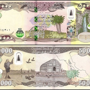 100,000 UNC Iraqi Dinars - 2020 - 2 x 50,000 IQD 100K an Iraqi Authorized Dealer+ 10 Bill Zimbabwe Dollars