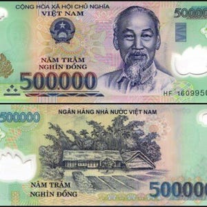 1,000,000 Vietnamese Dong 2 X 500K VND Polymer Notes Authorized Dealer COA Included + Freee 1 Million Bolivar !!!