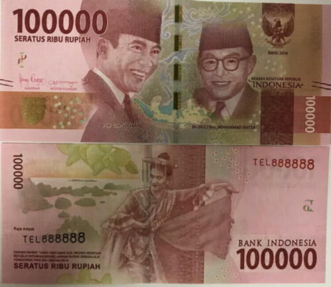 Indonesian Rupiah 100,000 X 10= 1 Million (1,000,000) IDR Uncirculated ...