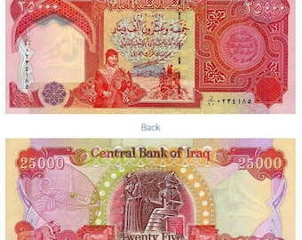 Iraq Currency 4x 25,000 Iraqi Dinar - 100K Uncirculated - 100,000 Total IQD
