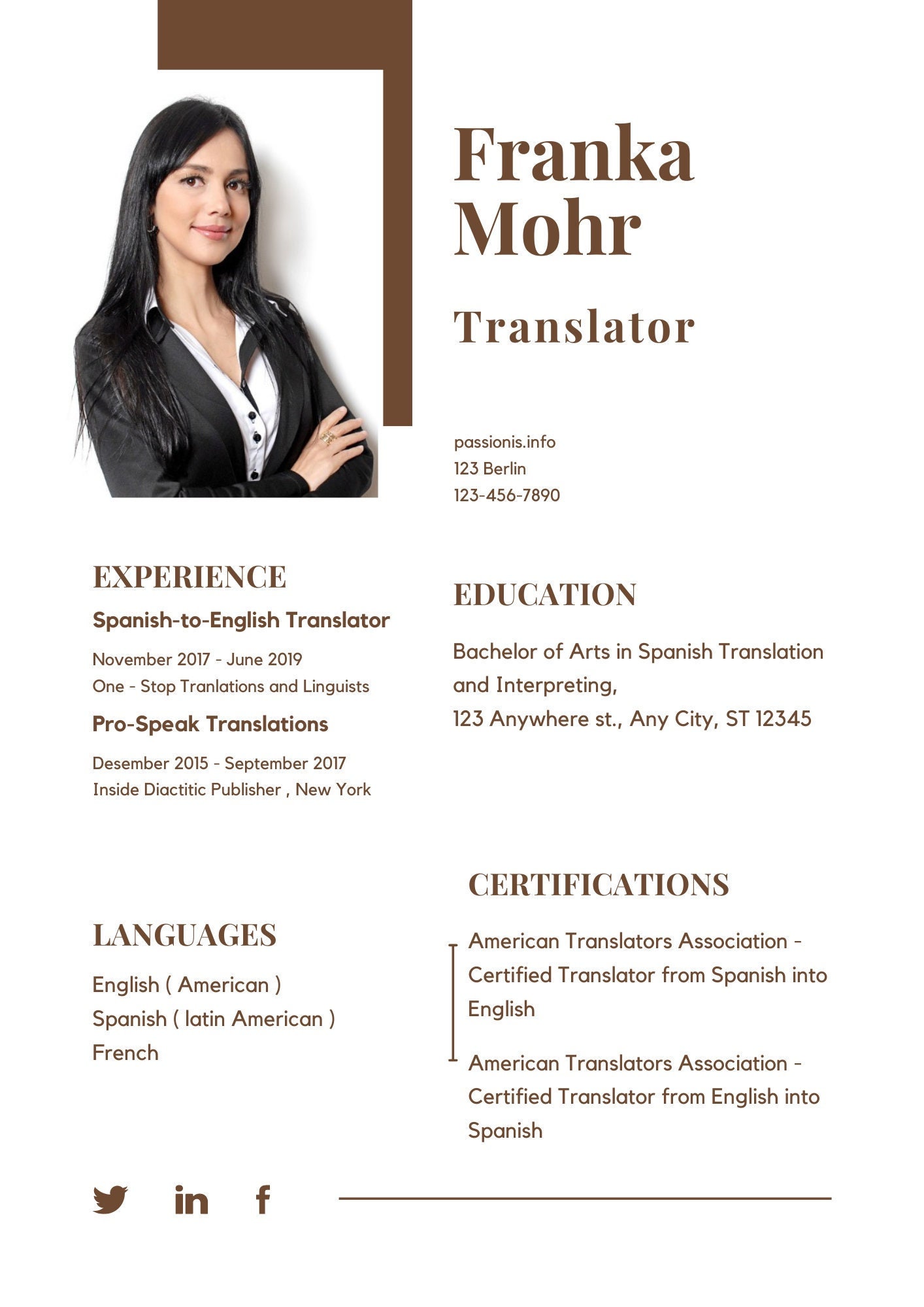 Translator Resume Creative Resume - Il Fullxfull.4376261600 Dv4g 