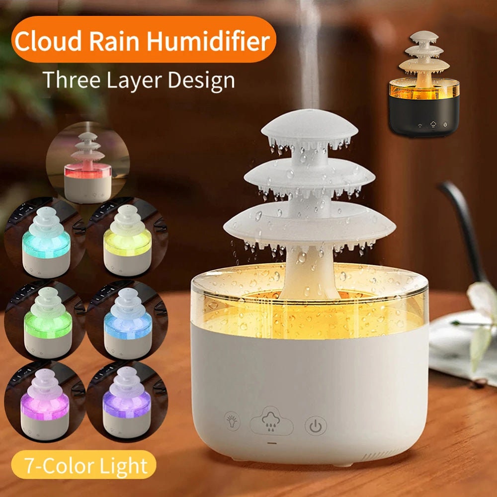 2024 Nouvel Humidificateur Nuage de Pluie, Goutte d'eau, Diffuseur de  Champignon Transparent, 500 ml Humidificateur Nuage, Gouttes de Pluie,  Diffuseur de Nuages de Pluie avec 7 Couleurs, Bruit de : : Bébé