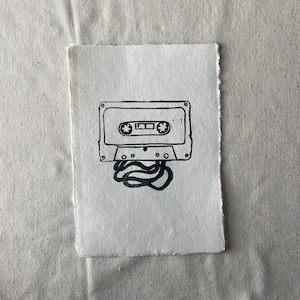 Tapeprint met gemengde gevoelens - originele pers - handgemaakt - muurkunst