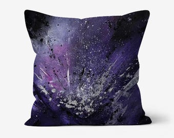 Linen Throw Pillow: "Break" Artwork Cushion - 18x18