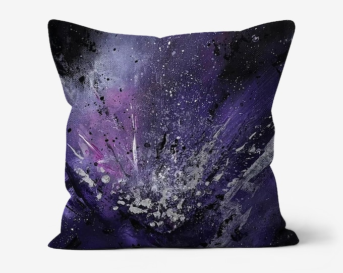Featured listing image: Linen Throw Pillow: "Break" Artwork Cushion - 18x18