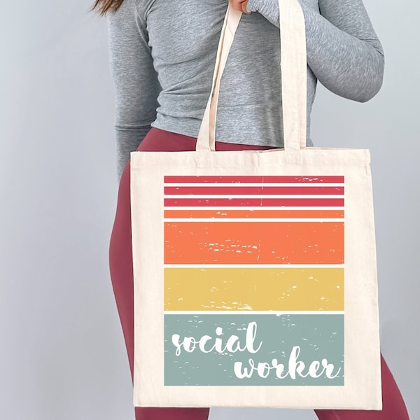 Social Worker Tote Bag, LCSW LMSW LSW Canvas Tote Bag, Social Worker Gift, Social Worker Graduate Gift