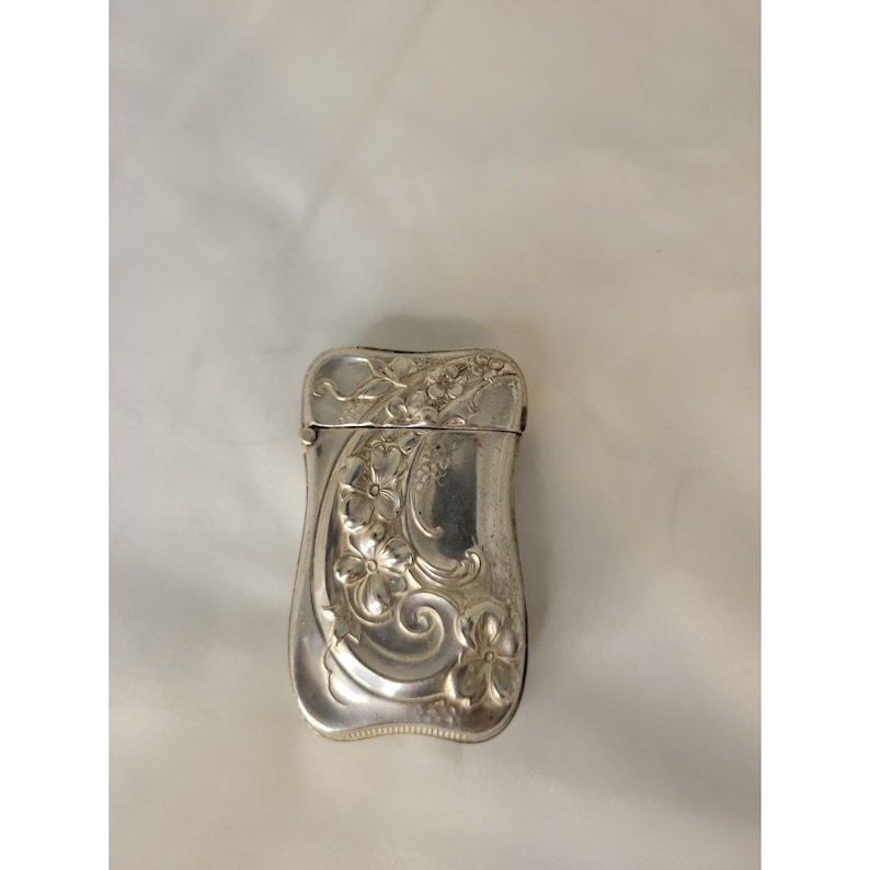 Victorian Nouveau Match Safe Vesta Case Sterling Silver Raised Relief ...