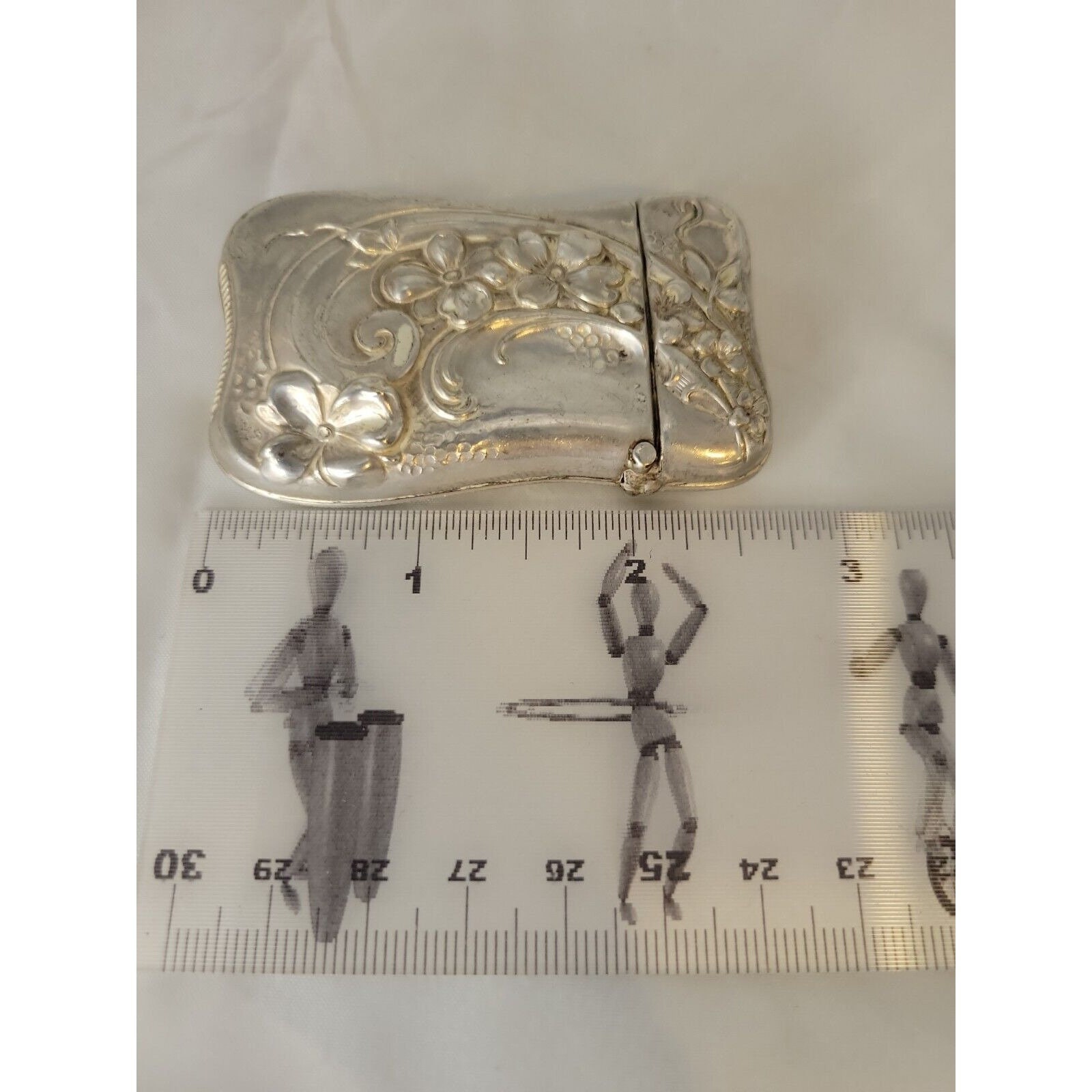 Victorian Nouveau Match Safe Vesta Case Sterling Silver Raised Relief ...