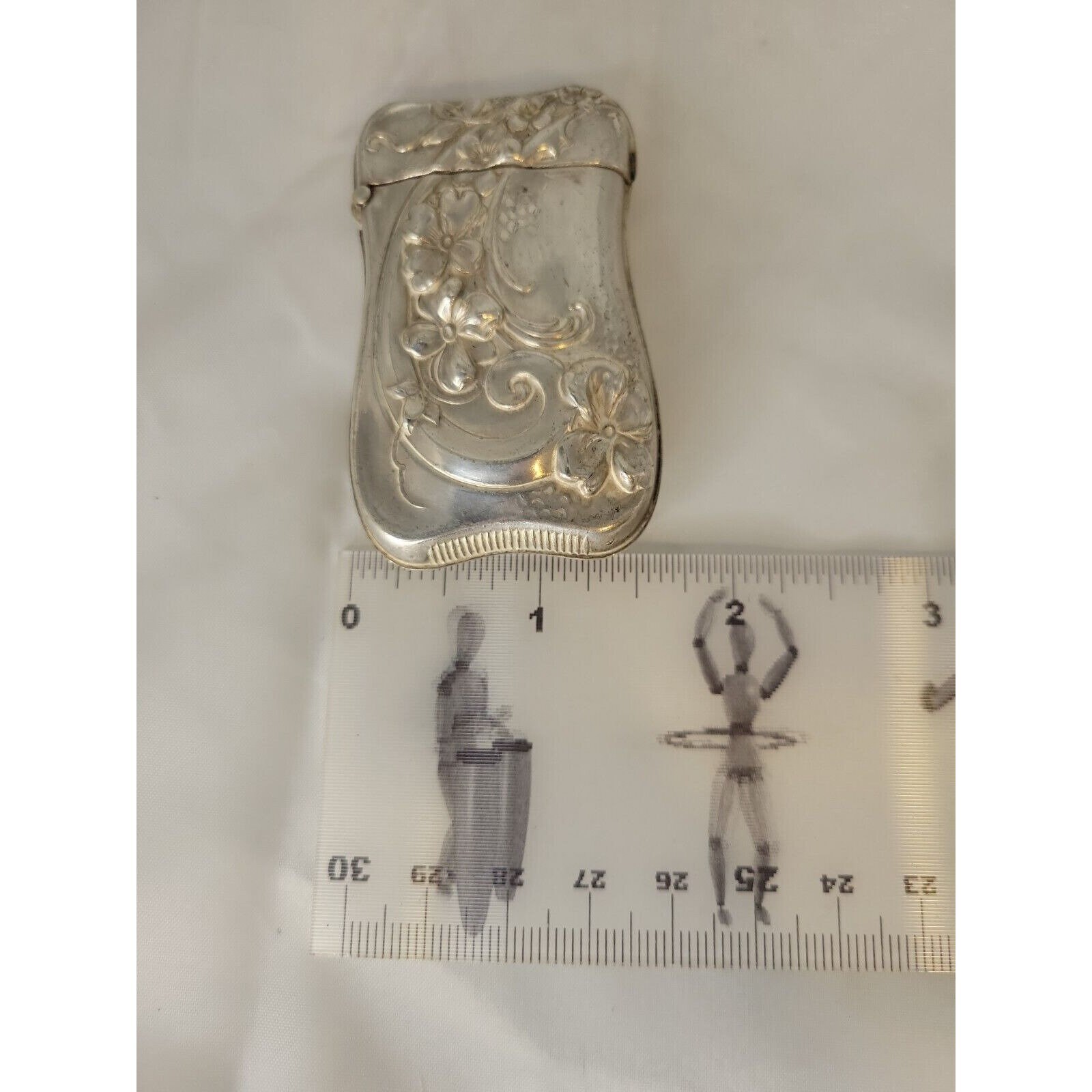 Victorian Nouveau Match Safe Vesta Case Sterling Silver Raised Relief ...