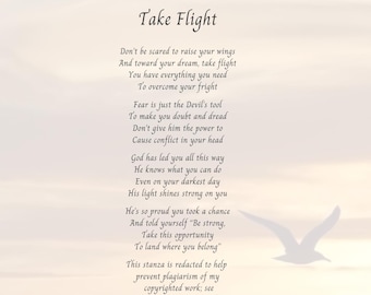 INSTANT DOWNLOAD Encouragement: "Take Flight," Uplifting, Inspirational, Friendship, Support 8x10 & 5x7