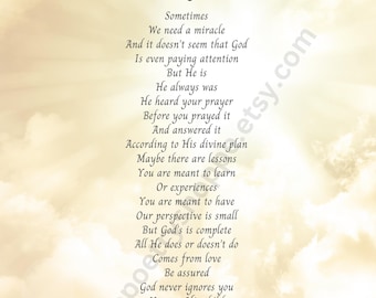 Prayer - Encouragement Poem, Uplifting Poem, Inspirational Poem, INSTANT DIGITAL DOWNLOAD