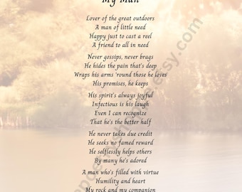 INSTANT DOWNLOAD Love: &quot;My Man,&quot; Anniversary, For Husband, Valentine&#39;s Day, Father&#39;s Day 8x10