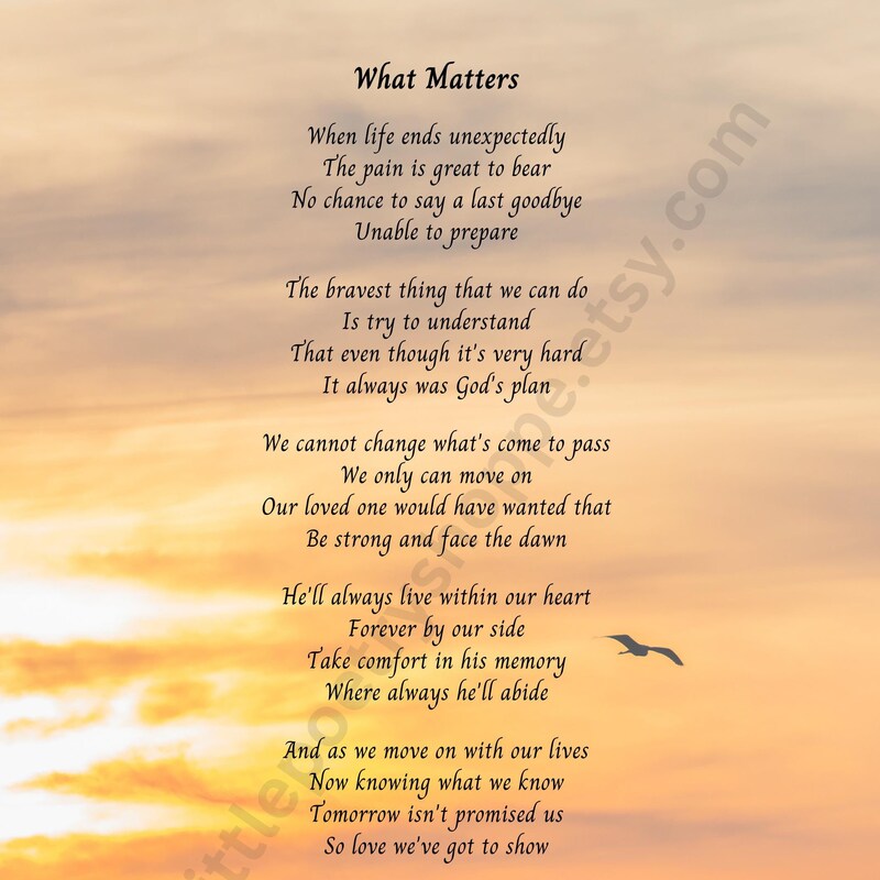 In Memory Poem - Etsy