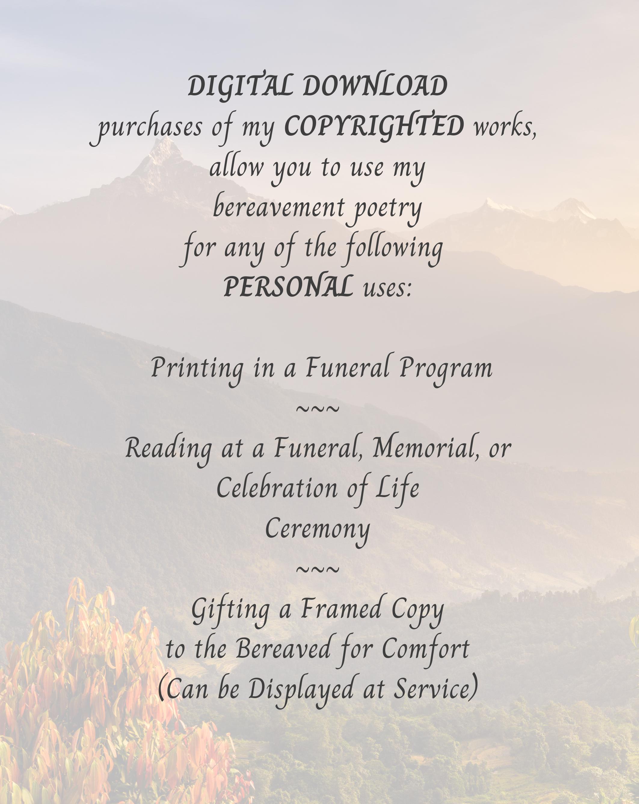 INSTANT DOWNLOAD Sympathy "remembered (for Him)," Remembrance, Funeral