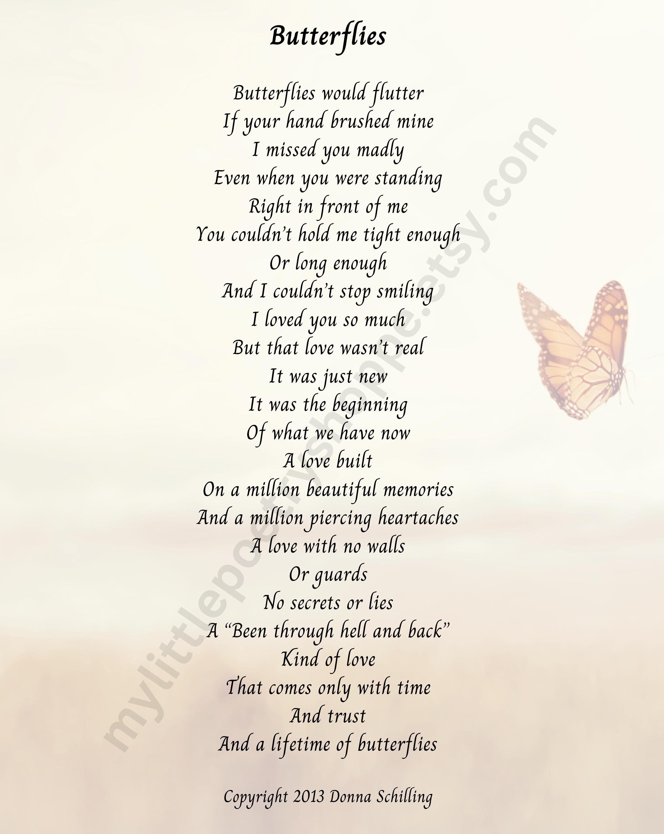 INSTANT DOWNLOAD Love: "Butterflies," Anniversary, For Husband/Wife, Valentine's Day 8x10
