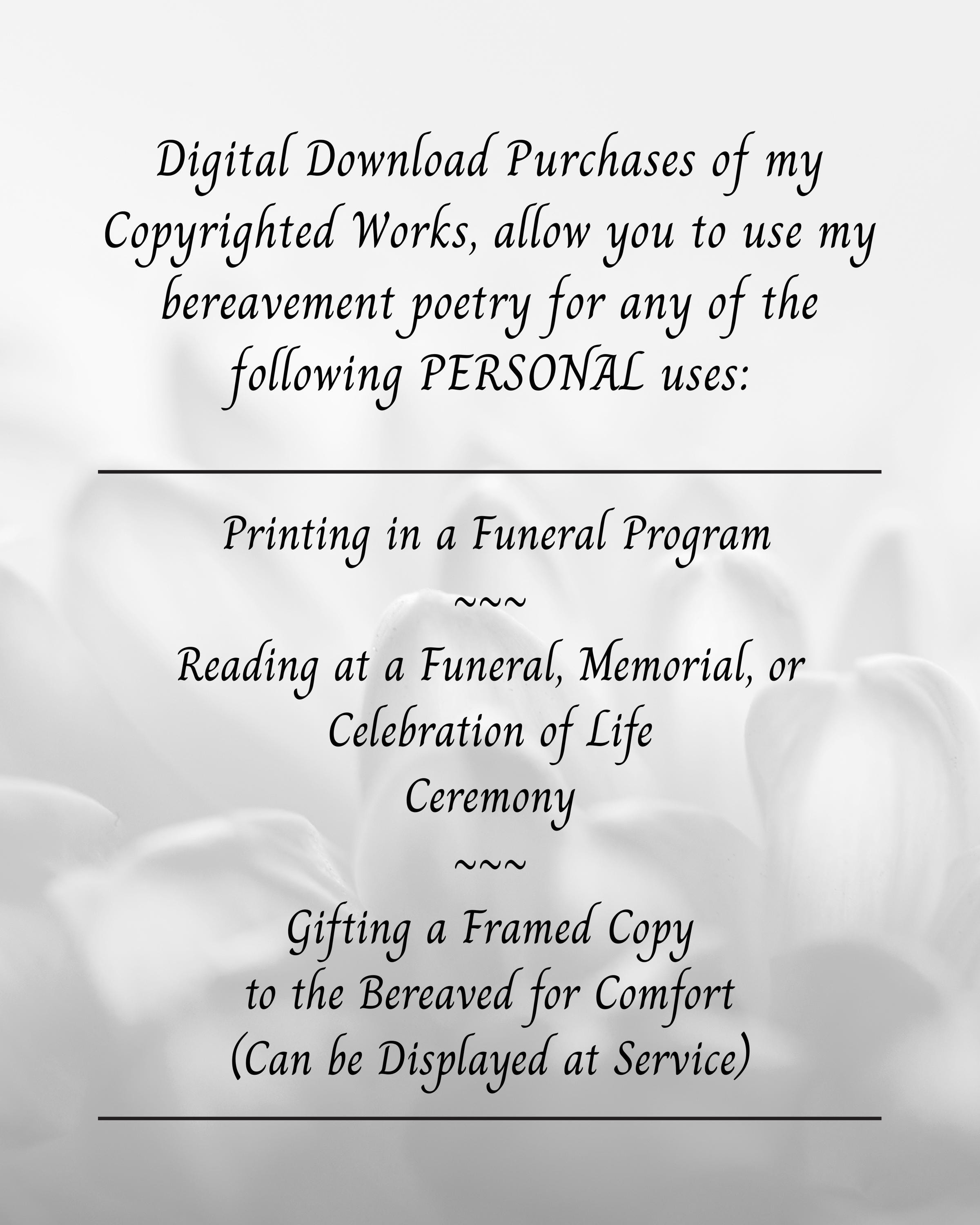 INSTANT DOWNLOAD Sympathy "the Call," Bereavement, Memory, Unexpected