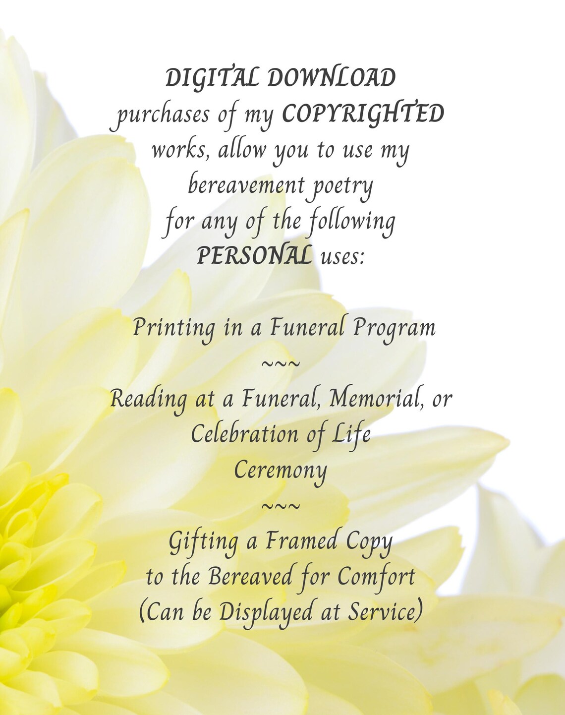 INSTANT DOWNLOAD Sympathy: