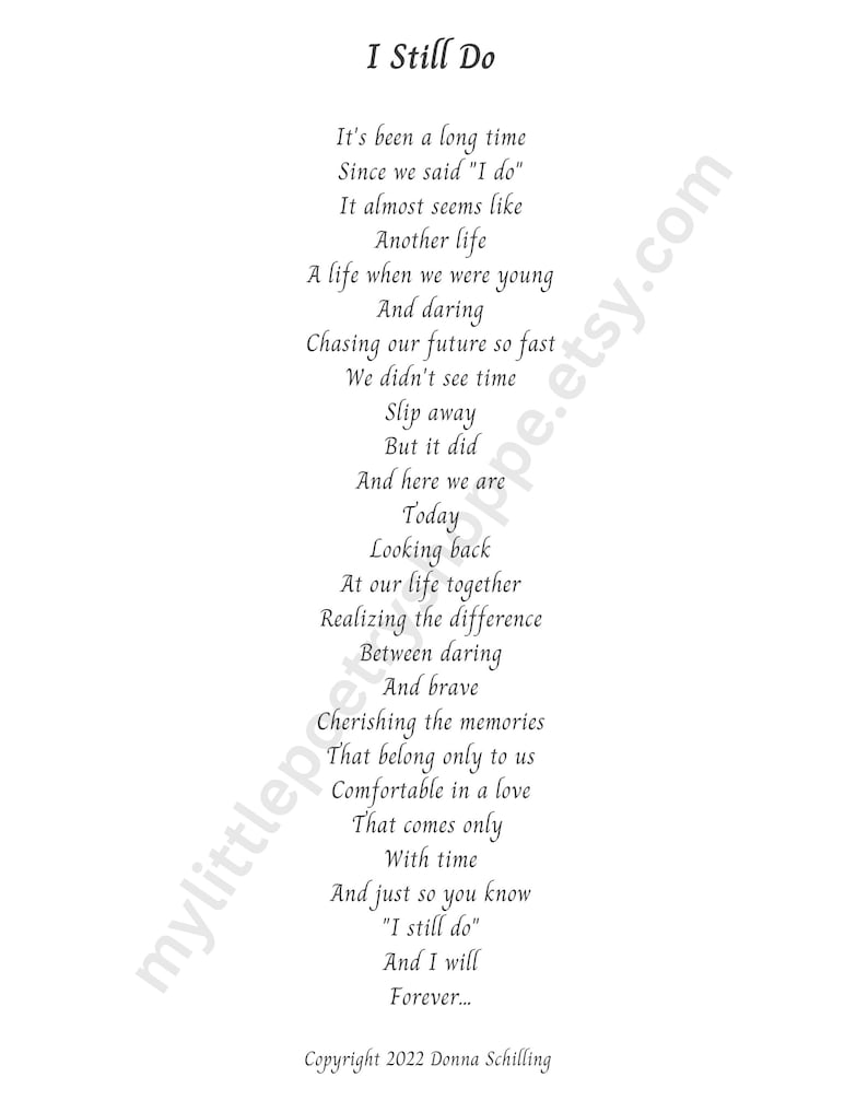I Still Do, INSTANT DIGITAL DOWNLOAD, Love Poem, Poem for Husband, Wife, Boyfriend, Girlfriend